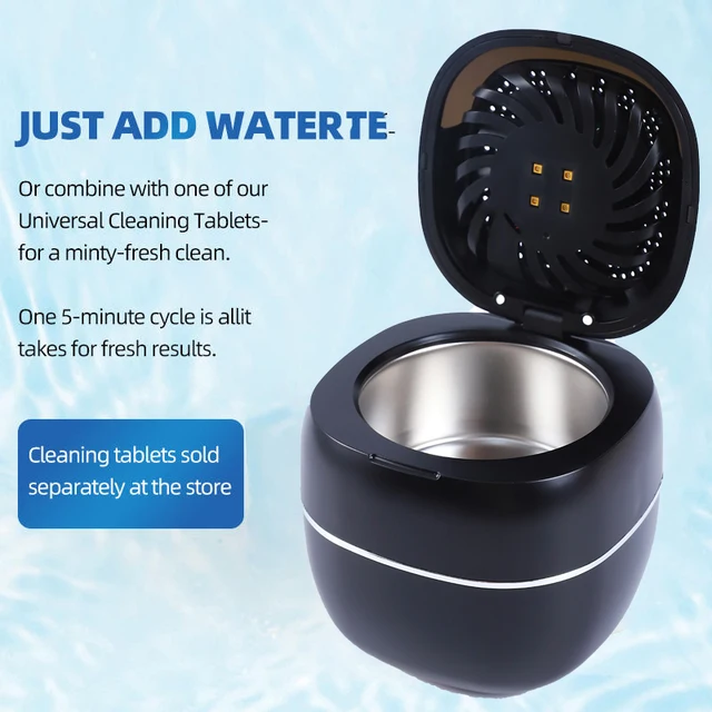 Portable Mini Household Dental Pod Ultrasonic UV Cleaner Machine for Jewelry Dentures Aligner Retainer Whitening Trays 1