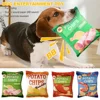Potato Chip Bag Funny Dog Toys Plush Squeaker Food Toy for Small Medium Dogs Interactive Squeaky Chew Puppy Toys 1