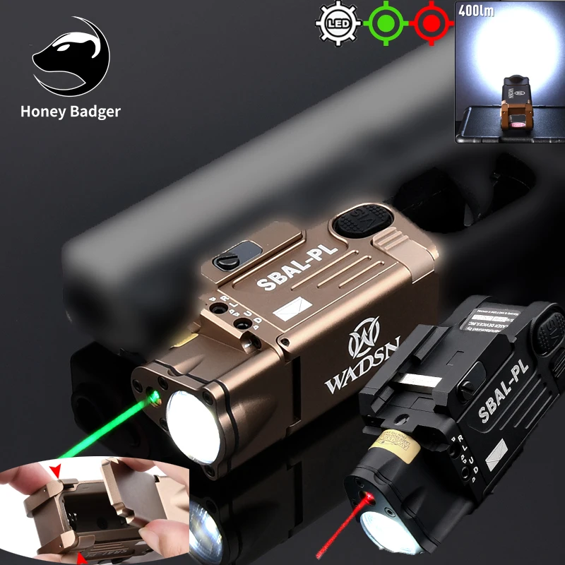

Softair Tactical SBAL PL Pistol Flashlight Laser indicator Red Dot Green Laser Pointer Handgun Scout Lamp Airsoft Weapon Light