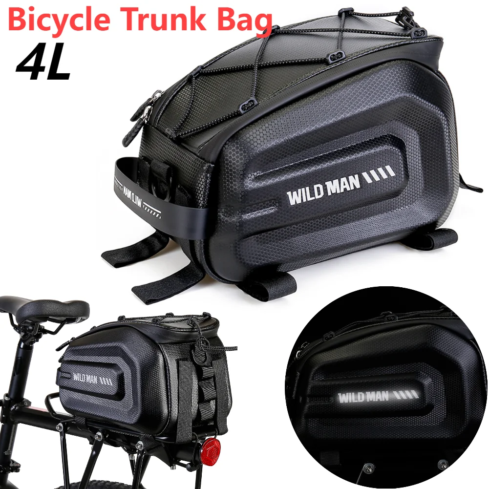 Bike Rear Rack Bag Bicycle Trunk Bag Waterproof Multifunction Bike Cargo Bag Large Capacity Bike Rack Bag Cycling Accessories