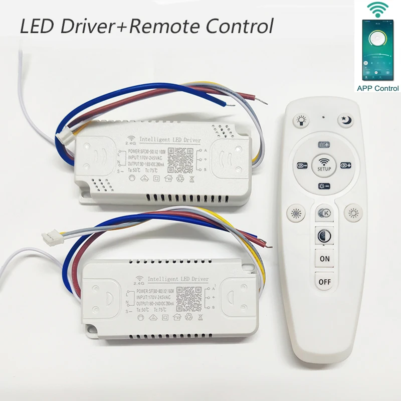 Andrea control-Transformateur LED Intelligent à Distance, Pilote LED, 2.4G, 12-24W, X2, 40-60W, X2 pour Lustre à Intensité Variable de Couleur