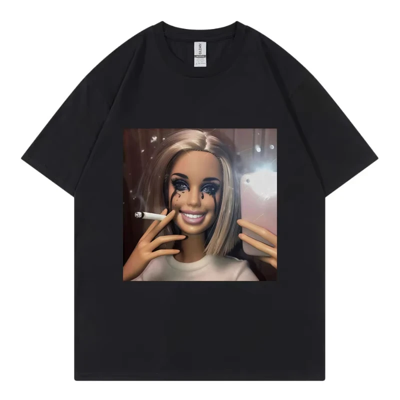 What Is Love ? Funny Disgusting Doll Face Meme T-shirt Gothic Fashion Short Sleeve T-shirts Men Casual T Shirts
