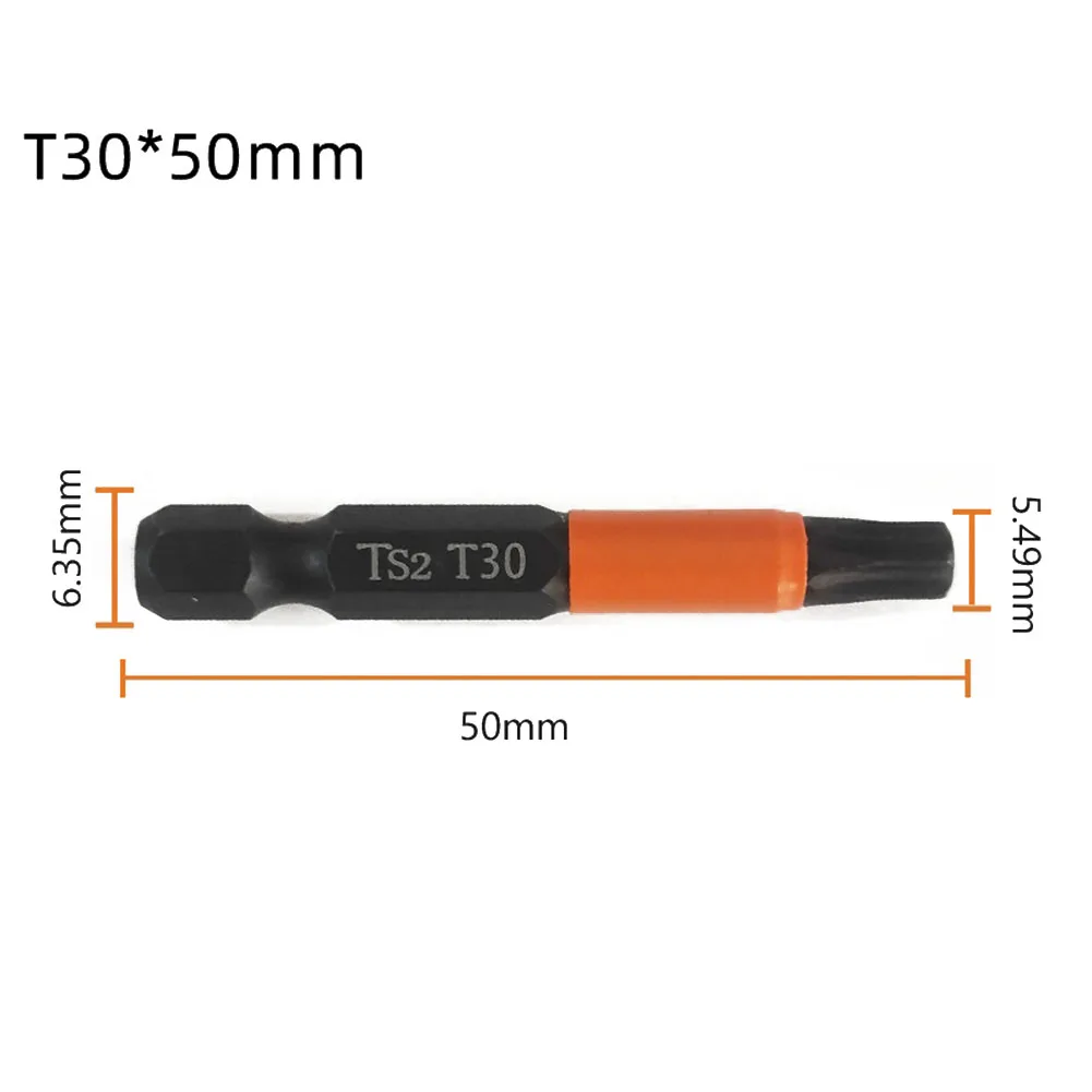 Description Picture 6 of item50mm Alloy-Steel Screwdriver Bit 1/4 Inch Hex Head Drill Bit Magnetic Torx Screwdriver Bits T10/T15/T20/T25//T30/T40