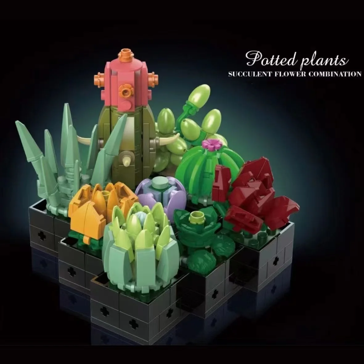 

393 шт., Детский конструктор Moc, иммонтальный цветок, суккуленты