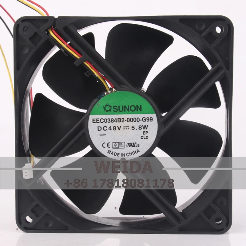 

EEC0384B2-0000-G99 Case Fan for SUNON 120*120*38MM 12CM 12038 48V Dual Ball Bearing Inverter High Airflow Cooling Fan