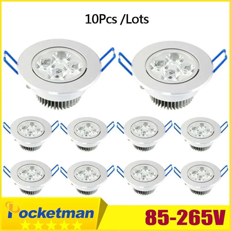 10Pcs /Lots LED DownLight Dimmable 5 LED Spotlight Recessed Cabinet Wall Spot Ceiling Lamp Cold Warm White for Home Lighting LED Downlight Recessed Ceiling Spotlight