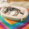 S53d59953083b4d039c52355b73ba45a6I.jpg Suede Dog Bed Puppy Basket Large Dog Pet Bed Nest for Dogs Pet Dogs Accessories Habitats Basket House Beds