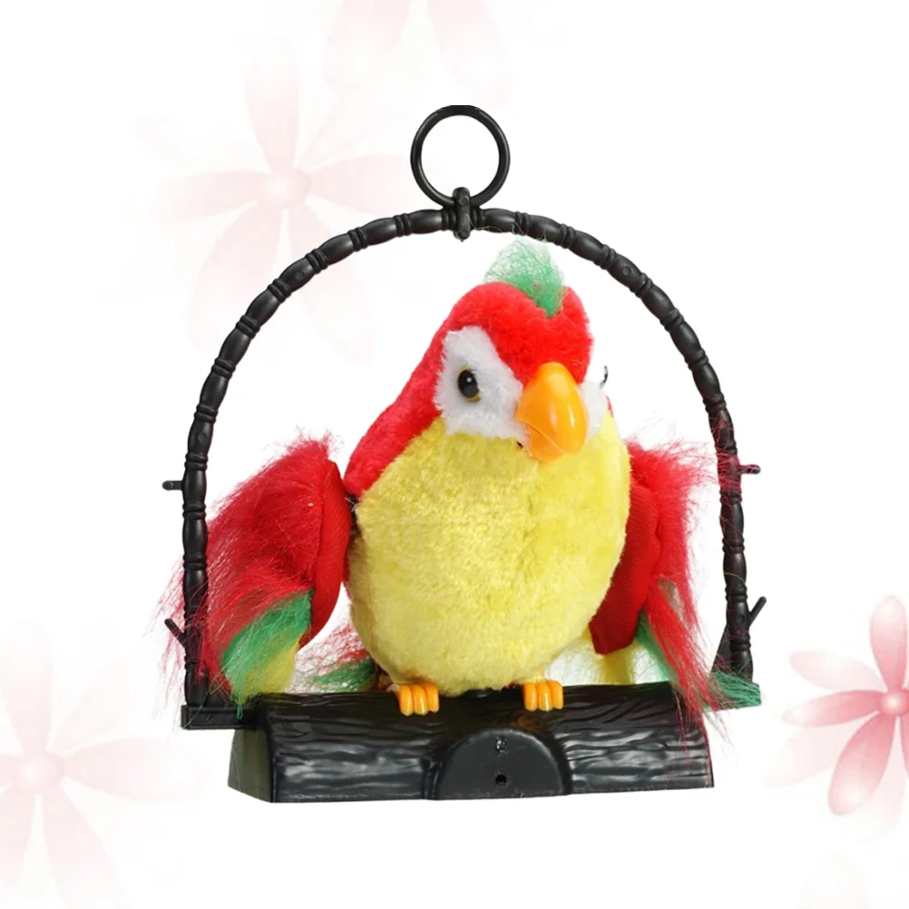 

Имитация электрической птицы, Реалистичная подвесная стоячая Цветная птица, подвеска для записи говорящей птицы, забавное обучение для детей