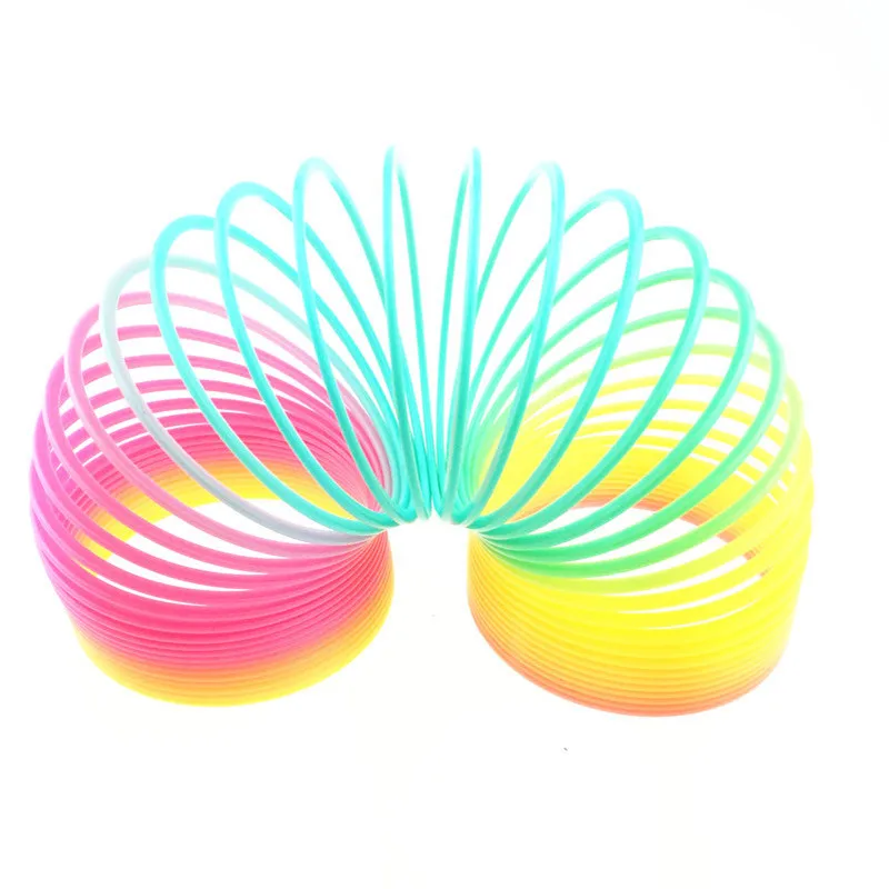 

Kids Magic Plastic Rainbow Spring Colorful Children Circle Coil Elastic Ring for Christmas Birthday Gifts