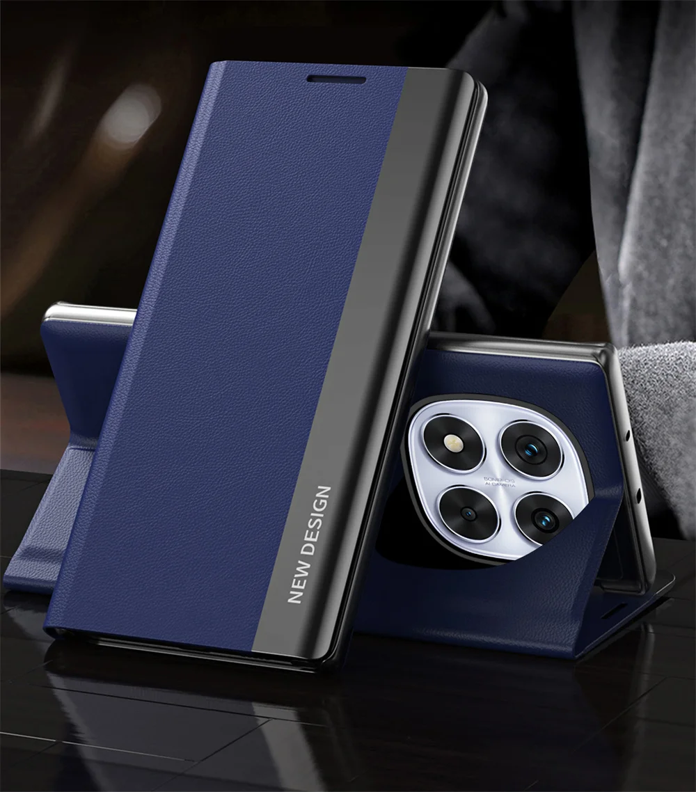 Stylish Shockproof Leather Flip Phone Case with Plating Finish