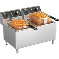 Commercial Deep Fryer Electric Countertop Fryer 25.4Qt Heavy Duty Large Stainless Steel Deep Fryers with Double Baskets 1