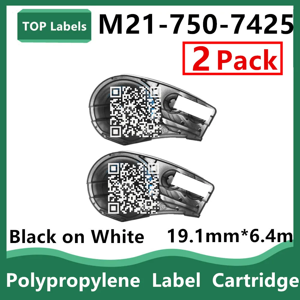 

1~2PK M21-750-7425 Chemical Temperature Resistant Label for Laboratory,Asset Tracking,Datacom Labeling,Black on White