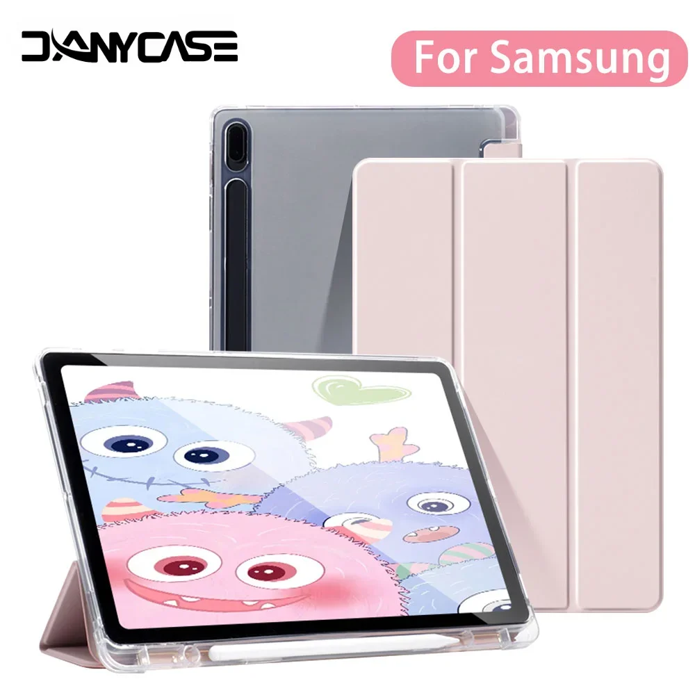 Transparent Tablet Case with Pencil Holder - Protective Cover