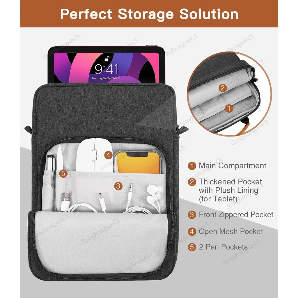 Bolsa de Manga de Ombro Impermeável Tablet Ipad Pro Pouch 12 11 13 Ipad 7th 9th 8th 7th Air 2023 2023 - Imagem 3