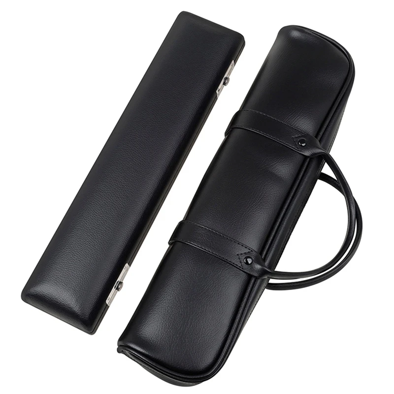 

16-Hole High-End Flute Bag Black Leather Flute Bag Flute Box Flute PVC Leather Box Set Woodwind Instrument Accessories