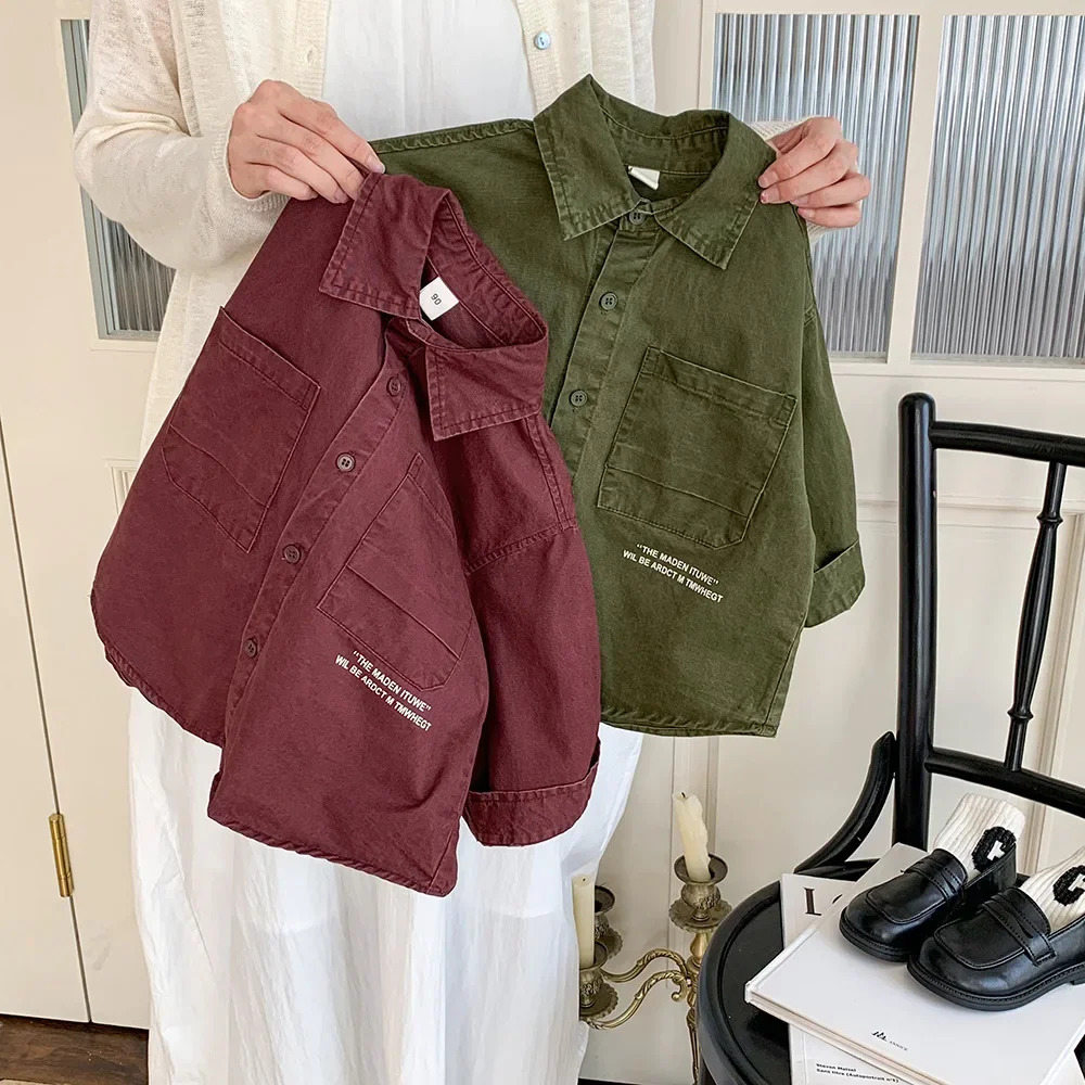 Stylish Autumn Long Sleeve Children's Shirt Trendy Korean Style Boys' Clothing Small C Student New Hot Sale Of The Season Fashio