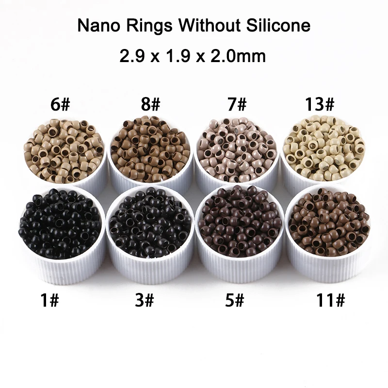 HARMONY (1000 Pieces per bottle)2.9x1.9x2.0mm Copper Nano Ring/ Beads Without silicone for Nano tip Hair Extensions