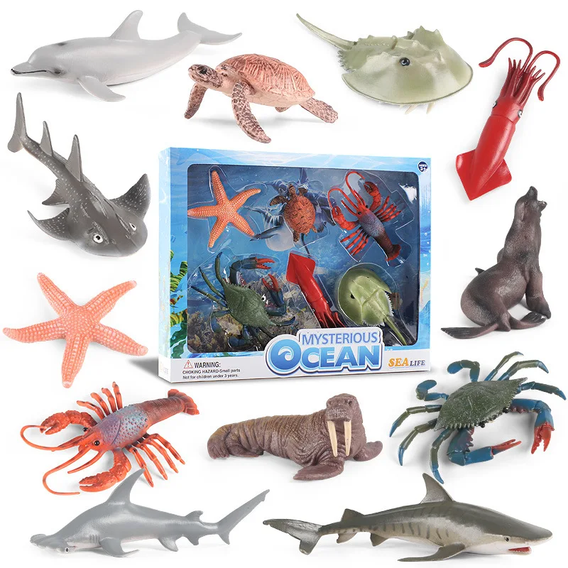 

Cognitive Simulation Of Marine Submarine Animal Model Toys: Crab Dolphin Lobster Shark Squid Hammerhead Shark