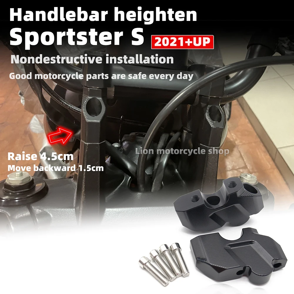 New Motorcycle Accessories For Harley Sportster S 2021+Up Handlebar Heighten Black