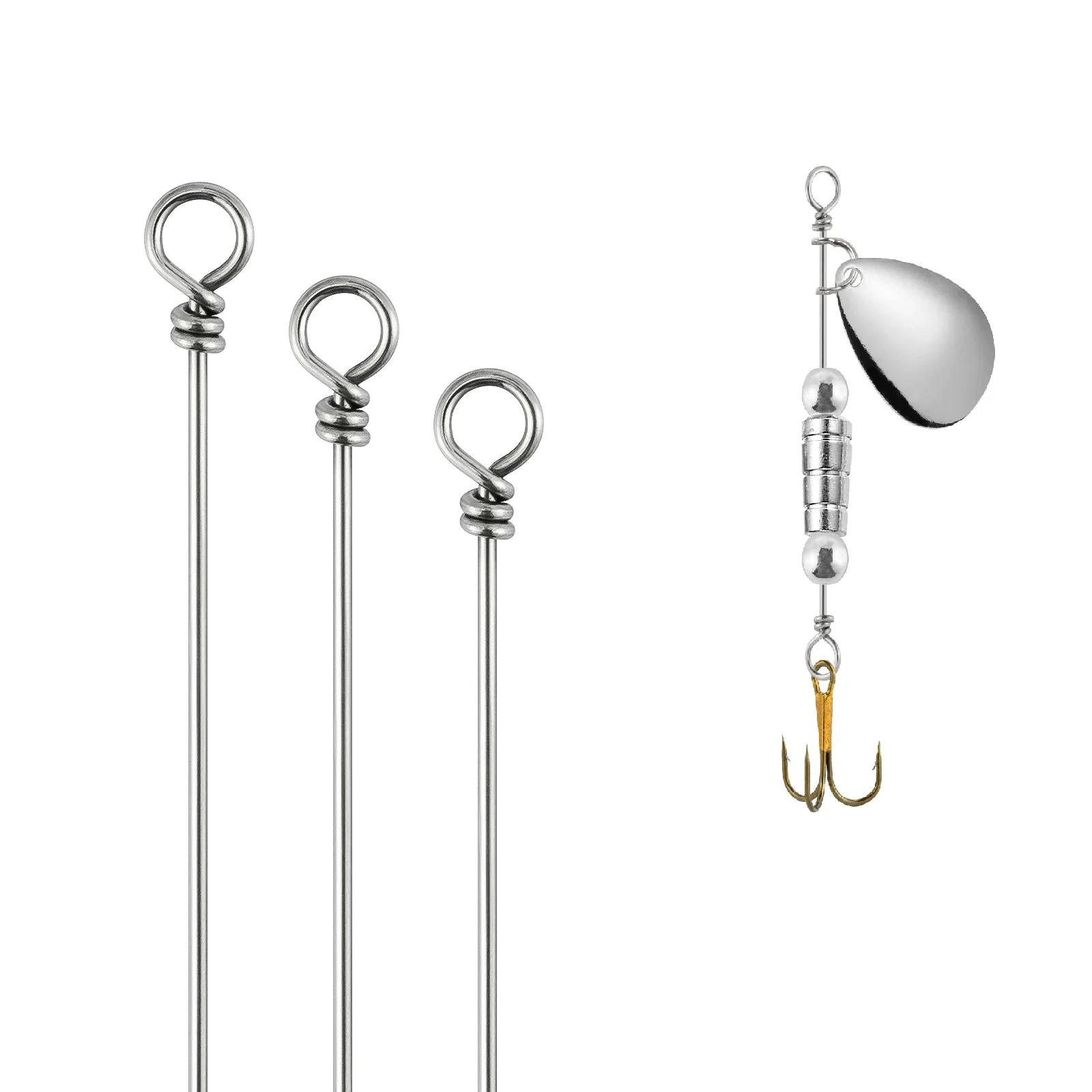 30100pcsSpinnerLureMakingShaftStainlessSteelFishingLure