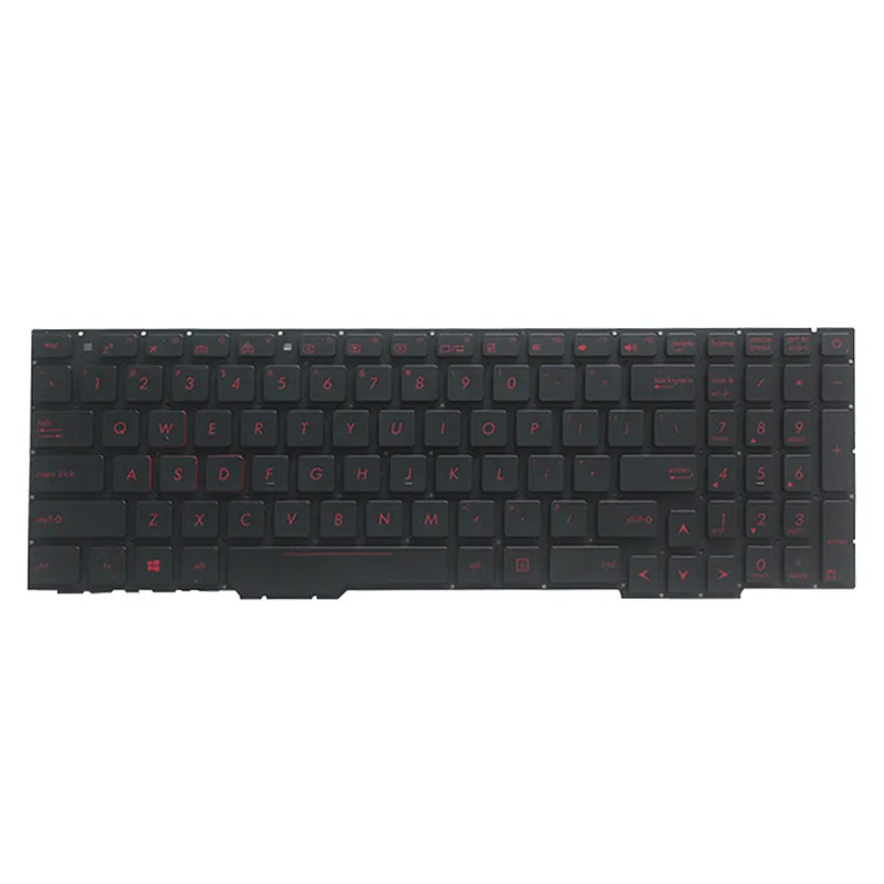 Teclado dos Eua para Asus Gl553 Gl553v Gl553vw Zx553vd Zx53v Zx73 Fx553vd Fx53vd Fx753vd Gl753 Gl753v Gl753vd com Luz de Fundo Vermelho Novo - Imagem 3