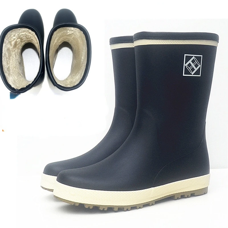 Comfortable Mens Rubber Boots Free Shipping Man Rubber Boots Fleece