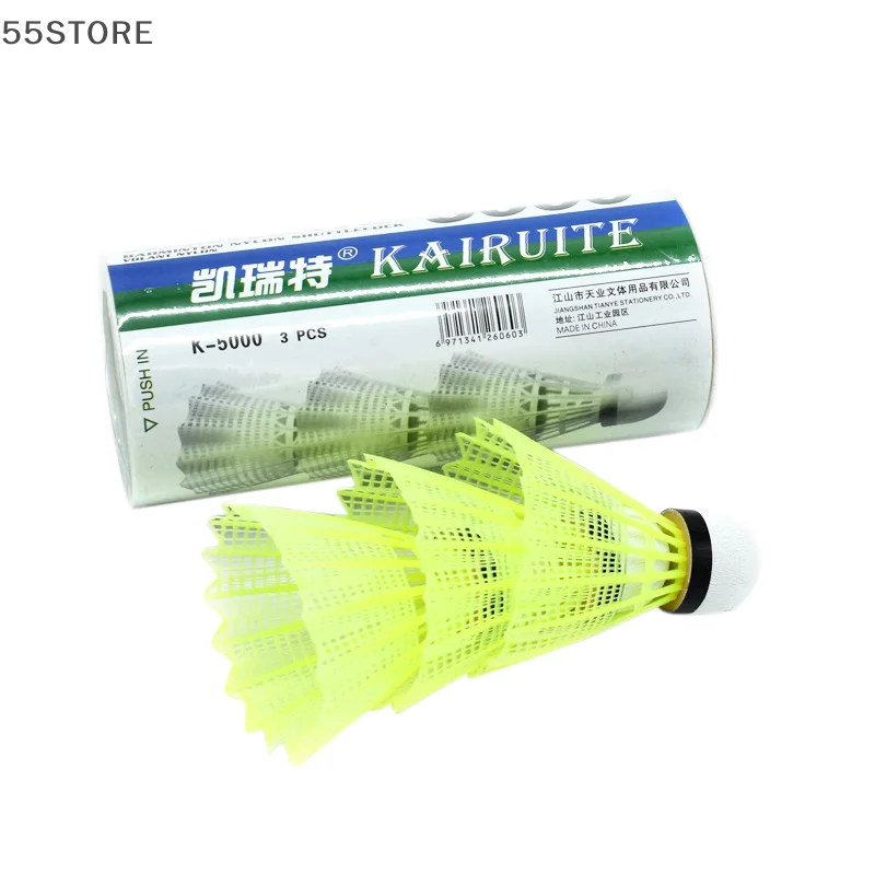 Nylon Badminton Ball Durable Yellow And White Badminton Middle School Training Special Ball 3/6/12 Packs