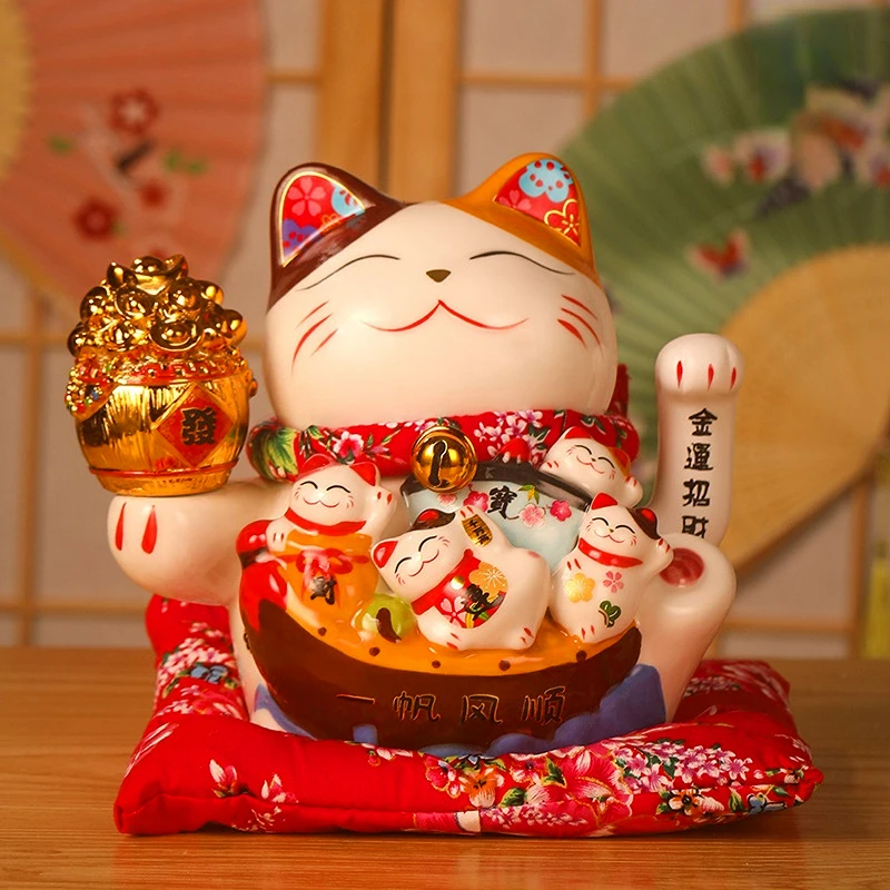 

Large Ornaments Home Decor Lucky Cat Electric Shaker Kawaii Room Decor Store Opening Large Japanese Ceramic Creative Gift Crafts