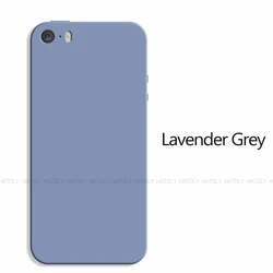 Original Shockproof Liquid Silicone Protective Phone Back Cover for iPhone SE 2016 (LavenderGrey)
