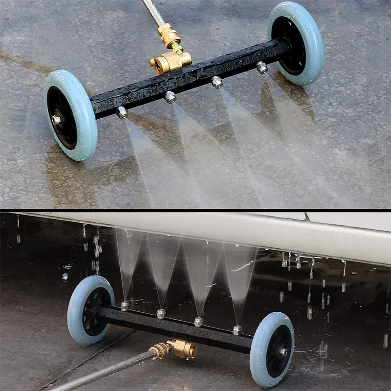 16 inch High Pressure Car Chassis Washer Under Body Cleaning Water Broom Brush Car Cleaner With 1/4 Connector 3 Wands Set