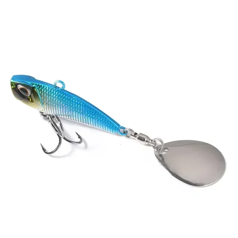 Metal Vib Spinner Bait Japan Original Wobbler Trolling Bait Fishing Lure Rotante Coda Vibrazione Paillettes Predator Per Luccio Bass