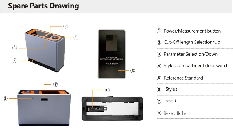 GOYOJO Surface Roughness Tester, High-Precision Digital Profilometer with Blueto