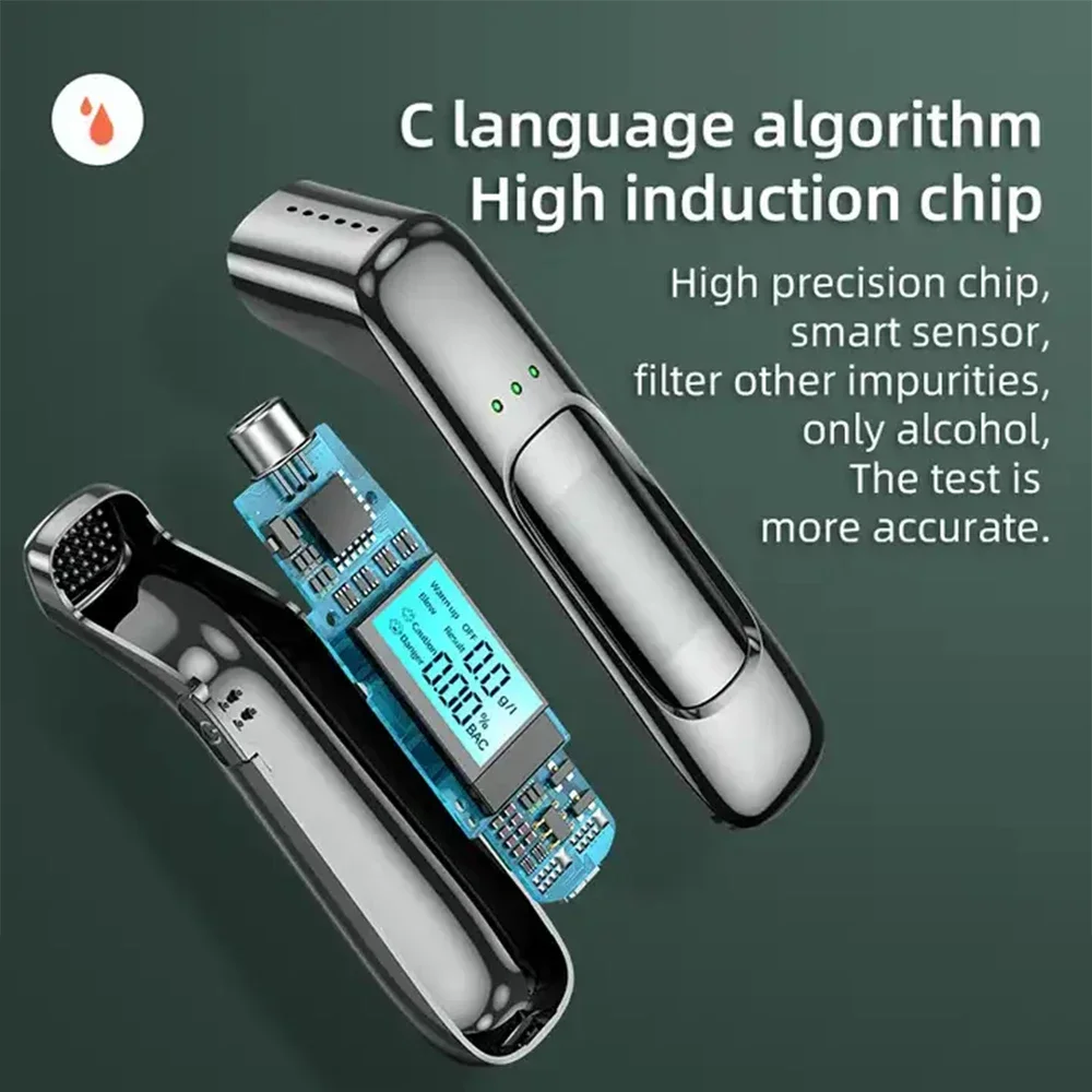 Non-contact Alcohol Tester High Precision Breathalyzer Alcometer USB Rechargeable LCD Display Digital Portable Alcohol Detector alcohol tester breath alcohol tester