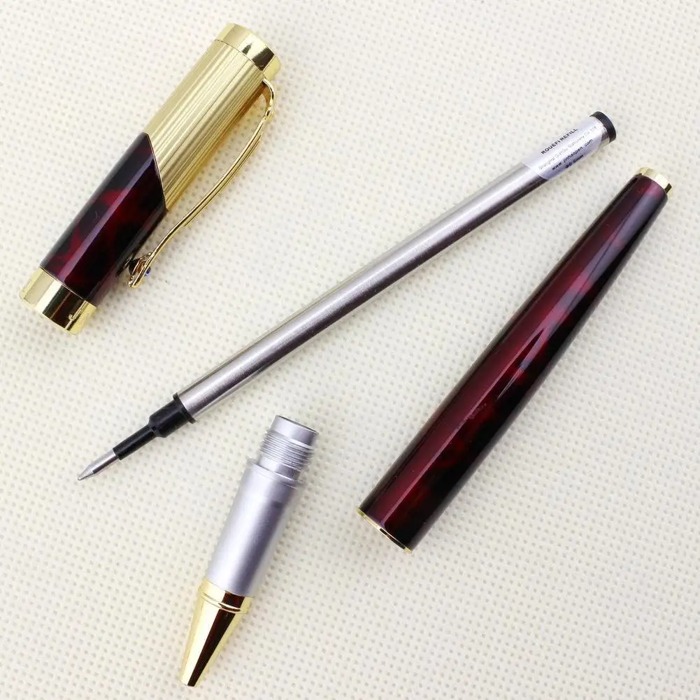 Jinhao-Bolígrafo de Metal para estudiantes, elegante y hermoso, Claret y dorado, vino rojo y dorado, papelería, 9009