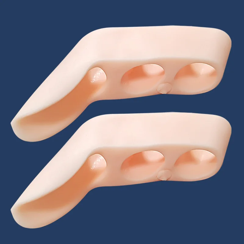 2Pcs=1Pair Toe Separator Separateur D'ortei Hallux Valgus Corrector 3 Hole Small Bunion Orthotics Protector Pedicure Adjuster toe separators,toe spreader,toe corrector,finger toe separator,toe protectors