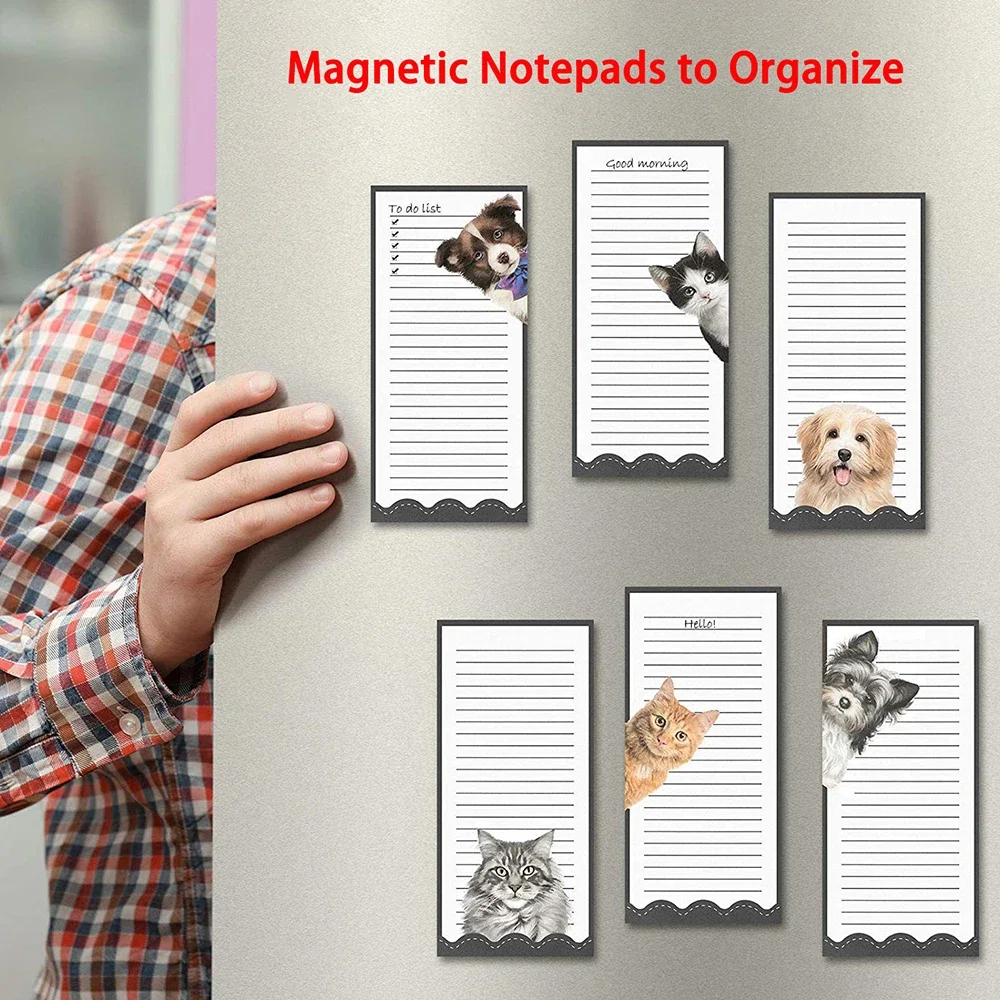 Kawaii Cute Magnet Fridge Memo Pads Non-sticky Notes Refrigerator Notepad Magnetic Grocery Shopping List To Do Check Daily Plan 5