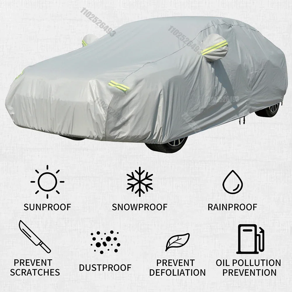 Universal Car Cover Dacron Silver Grey Sun Protection Dustproof