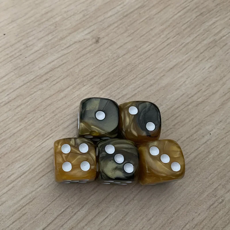 5-Piece Dual-Color 16mm Dice Set - Fun Puzzle Board Game Accessories