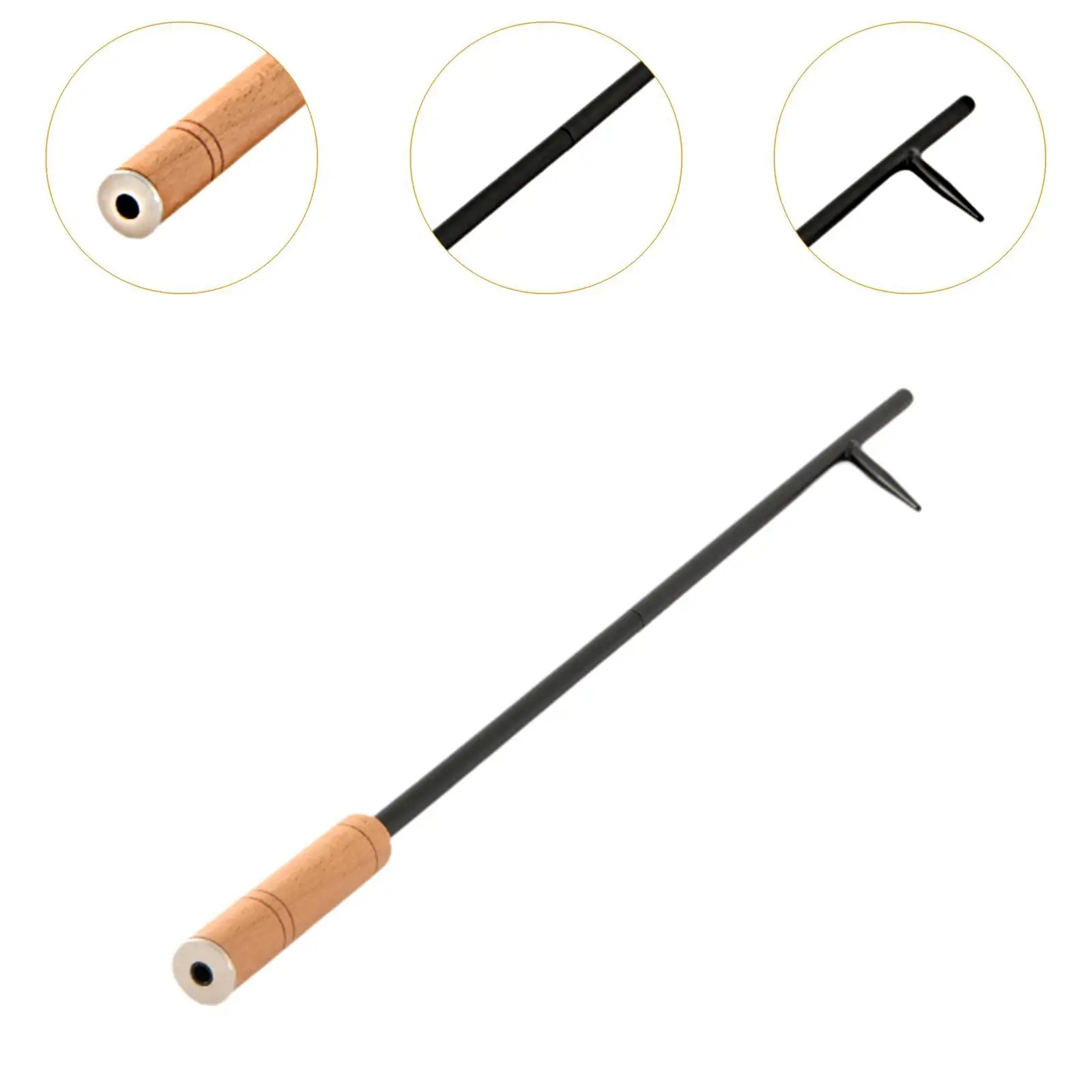 Fireplace Poker Portable Comfortable Grip Steel Multipurpose Fire Pit Poker Removable for Campfire Barbecue Woodstove Camping