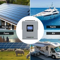 POWGROW Onduleur Solaire Hybride 12KW 48VDC Onde Sinusoïdale Pure 24V 220V 160A avec Contrôleur de Charge MPPT et Convertisseur Hors Réseau WIFI 6