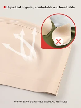 Women's Strapless No Padding Seamless Front Button Bra Comfortable Smooth Underwear 5