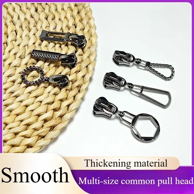 10pcs Thickened zipper head 3 #5 # 8 #Resin metal nylon gun Black clothes coat bag cover with lock pull head