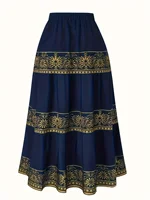 Geometric Print Skirt – Plus-Size Travel & Recreation Skirt