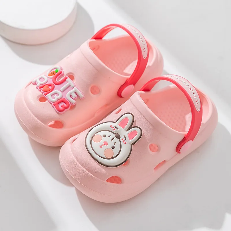 Children's Slippers Boys and Girls Non-Slip Soft Bottom Slippers Baby Outerwear Closed-Toe Slippers 2