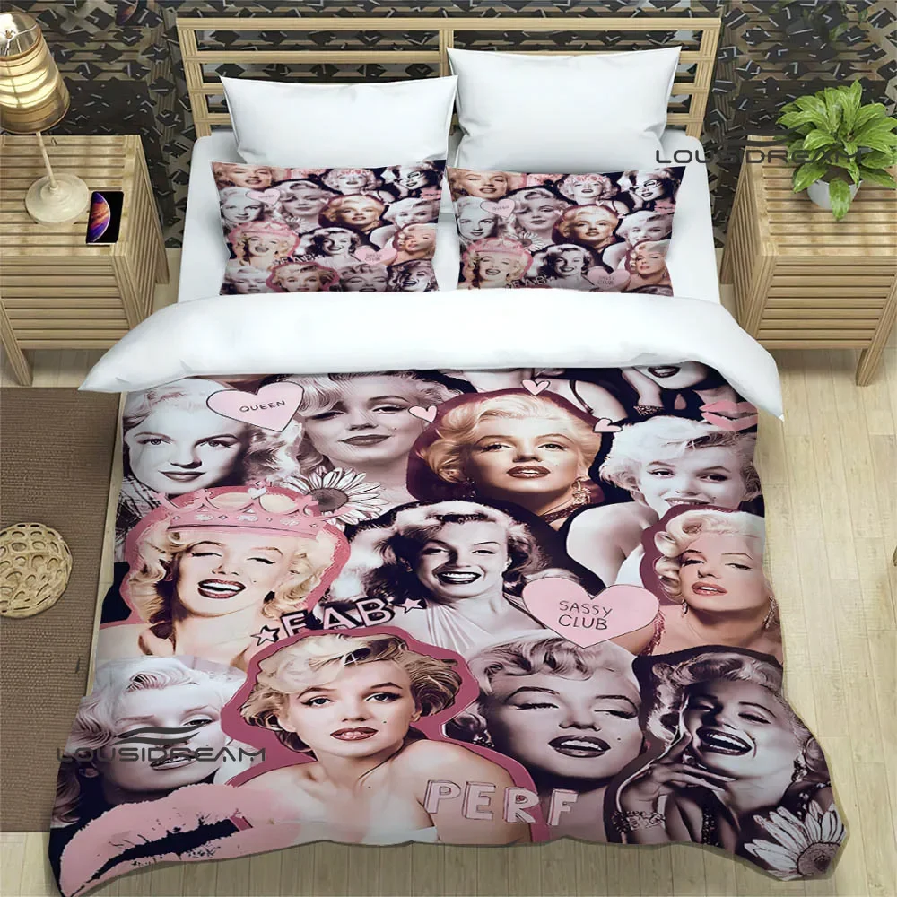 Marilyn Monroe printed Bedding Sets exquisite bed supplies set duvet cover comforter set bedding set luxury Birthday Gift 4