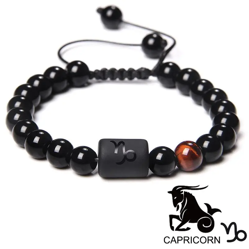 Handmade 12 Zodiac Sign Constellation Horoscope Beads Braided Bracelet Natural Stone Beads Bracelet Birthday Gift for Women Men images - 6