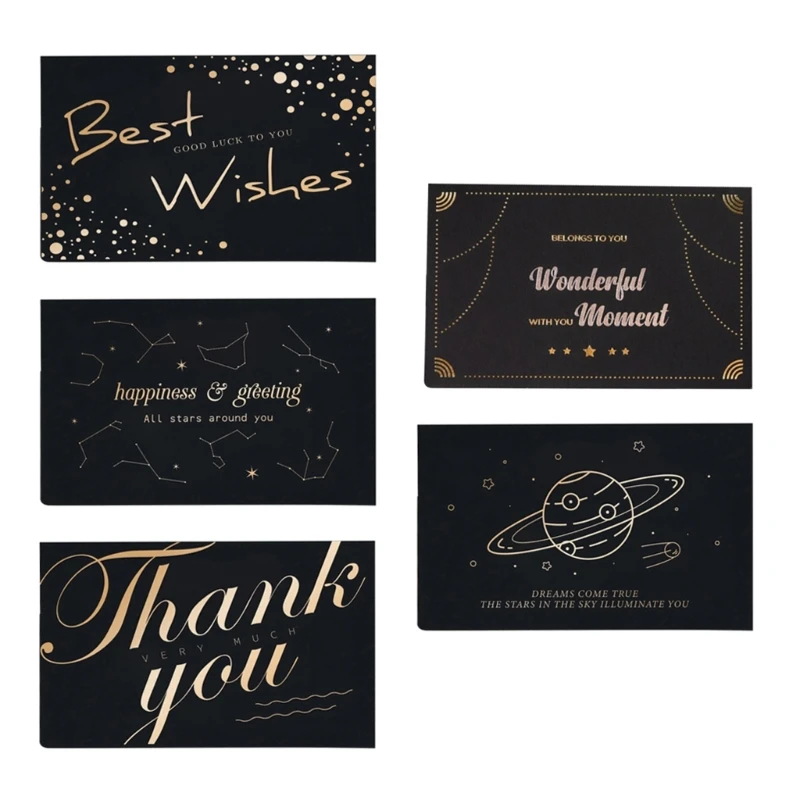 

10 Pieces/Set Emboss Gold Foil Cards Greeting Cards with Envelope Business Cards