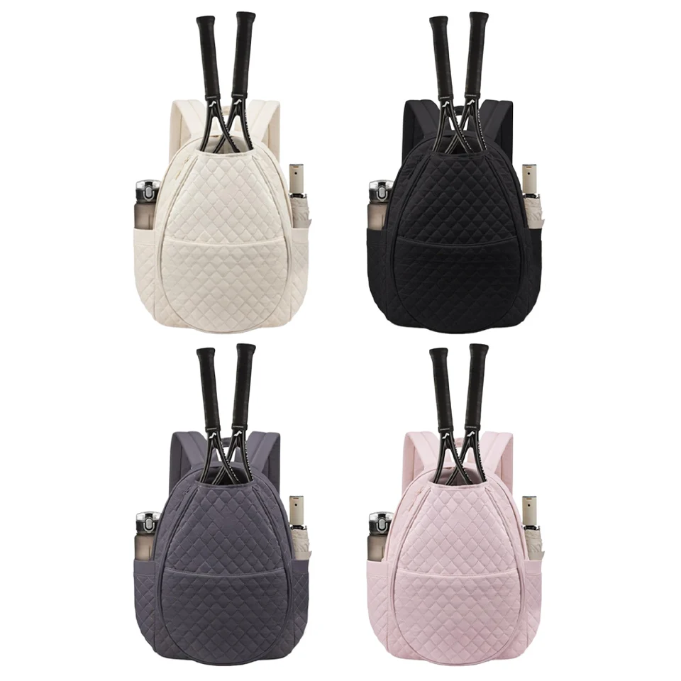 Lightweight Quilted Tennis Backpack with Multi Pockets