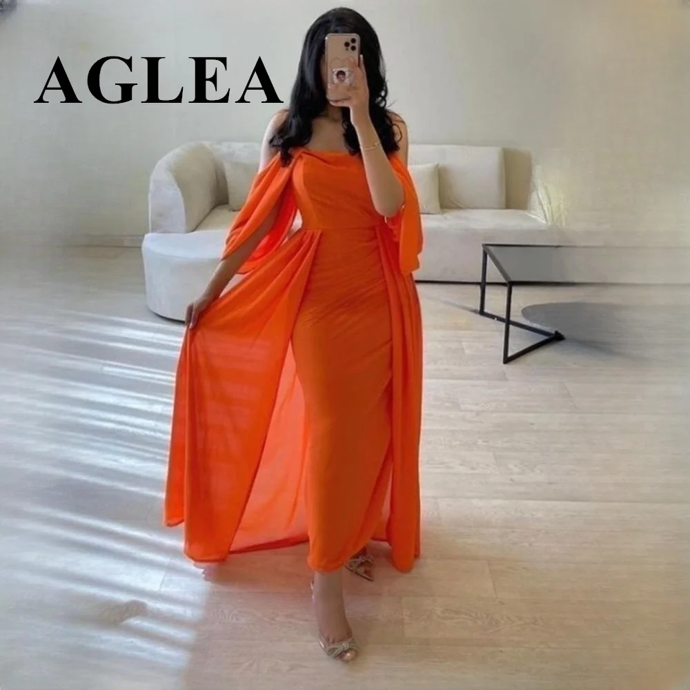 

AGLEA Dress Fashion Off the Shoulder Sheath Celebrity Dresses Floor Length Court Chiffon Formal Evening Gowns платье для девочки