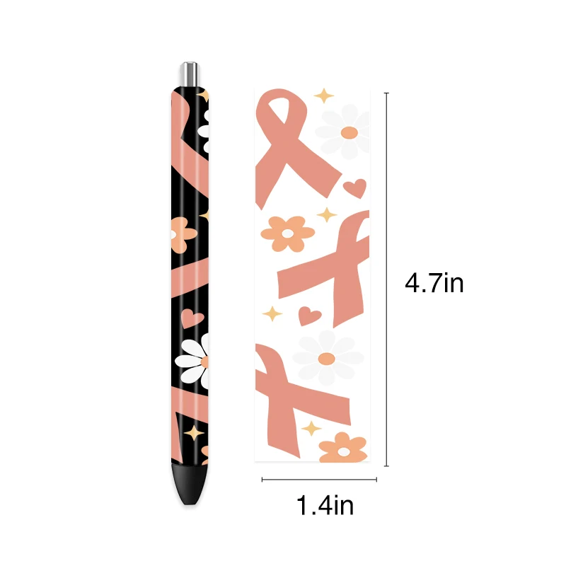 5pcs UV DTF DIY Pen Stickers Wrap Transfer Sticker 1.4*4.7inches Waterproof Stickers Pen Wrap